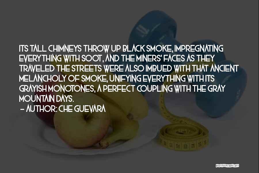 Che Guevara Quotes: Its Tall Chimneys Throw Up Black Smoke, Impregnating Everything With Soot, And The Miners' Faces As They Traveled The Streets