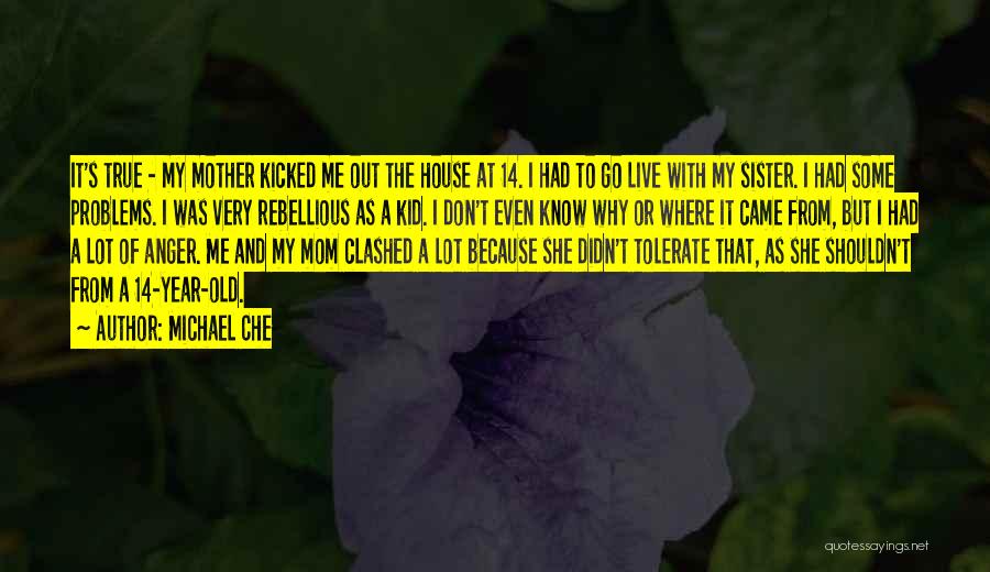 Michael Che Quotes: It's True - My Mother Kicked Me Out The House At 14. I Had To Go Live With My Sister.