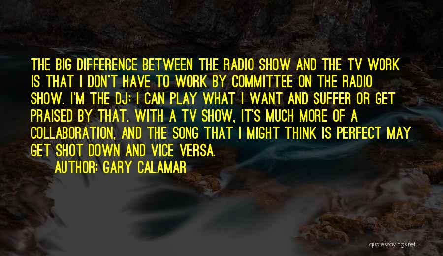 Gary Calamar Quotes: The Big Difference Between The Radio Show And The Tv Work Is That I Don't Have To Work By Committee