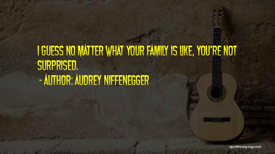 Audrey Niffenegger Quotes: I Guess No Matter What Your Family Is Like, You're Not Surprised.