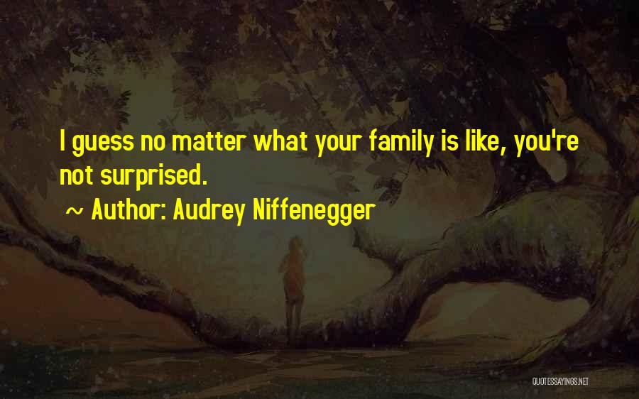Audrey Niffenegger Quotes: I Guess No Matter What Your Family Is Like, You're Not Surprised.