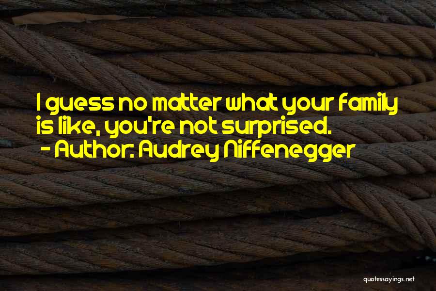 Audrey Niffenegger Quotes: I Guess No Matter What Your Family Is Like, You're Not Surprised.