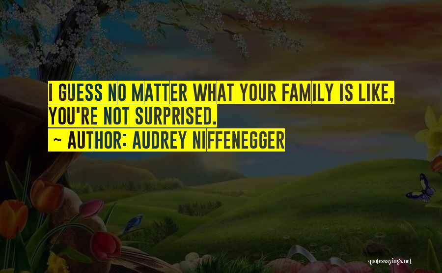 Audrey Niffenegger Quotes: I Guess No Matter What Your Family Is Like, You're Not Surprised.