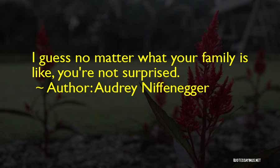 Audrey Niffenegger Quotes: I Guess No Matter What Your Family Is Like, You're Not Surprised.