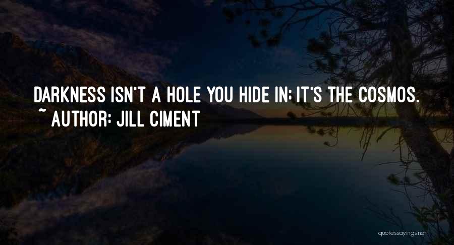 Jill Ciment Quotes: Darkness Isn't A Hole You Hide In; It's The Cosmos.