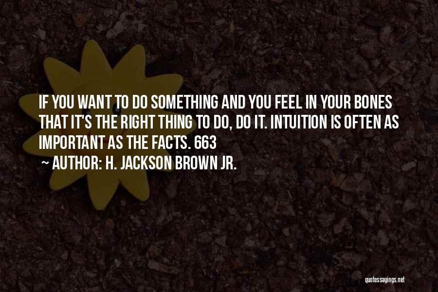 H. Jackson Brown Jr. Quotes: If You Want To Do Something And You Feel In Your Bones That It's The Right Thing To Do, Do