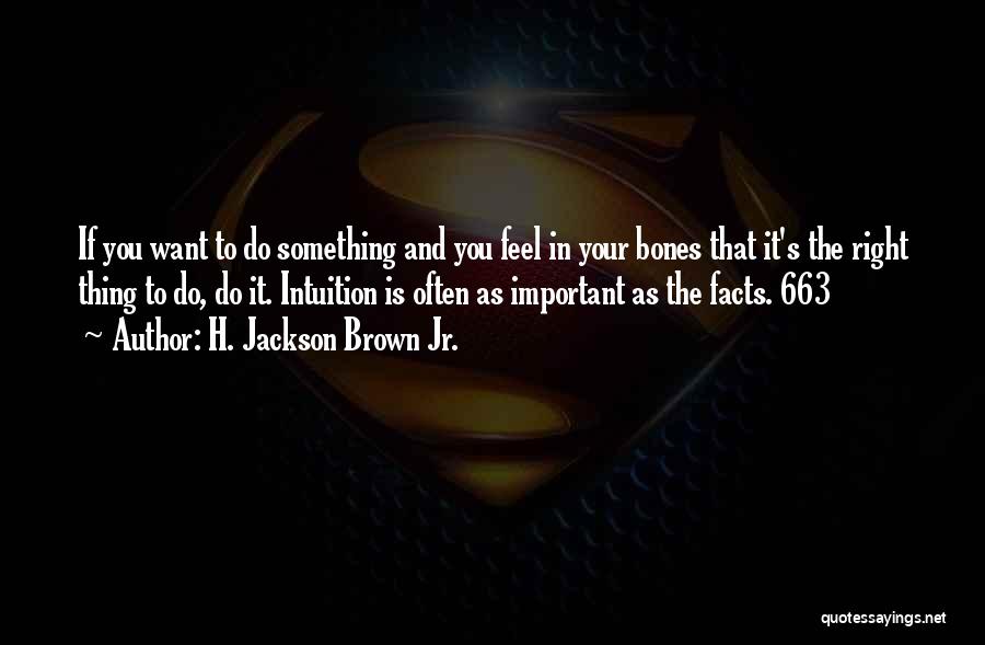 H. Jackson Brown Jr. Quotes: If You Want To Do Something And You Feel In Your Bones That It's The Right Thing To Do, Do