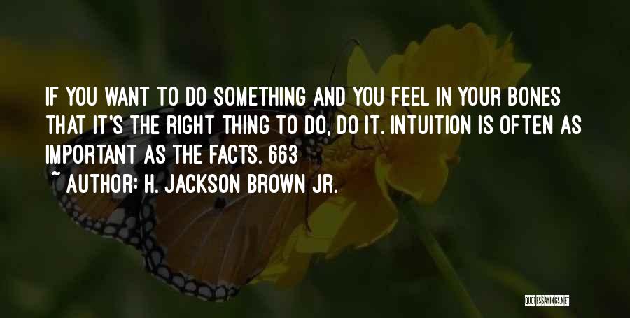 H. Jackson Brown Jr. Quotes: If You Want To Do Something And You Feel In Your Bones That It's The Right Thing To Do, Do