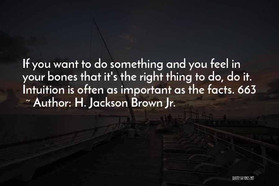 H. Jackson Brown Jr. Quotes: If You Want To Do Something And You Feel In Your Bones That It's The Right Thing To Do, Do