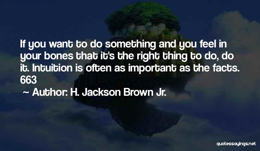 H. Jackson Brown Jr. Quotes: If You Want To Do Something And You Feel In Your Bones That It's The Right Thing To Do, Do