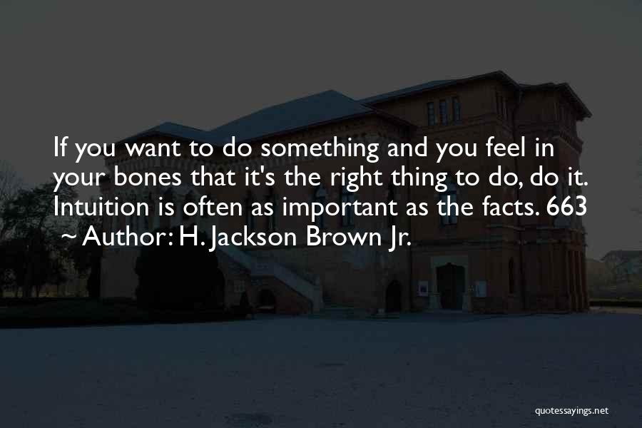 H. Jackson Brown Jr. Quotes: If You Want To Do Something And You Feel In Your Bones That It's The Right Thing To Do, Do