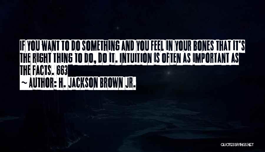 H. Jackson Brown Jr. Quotes: If You Want To Do Something And You Feel In Your Bones That It's The Right Thing To Do, Do