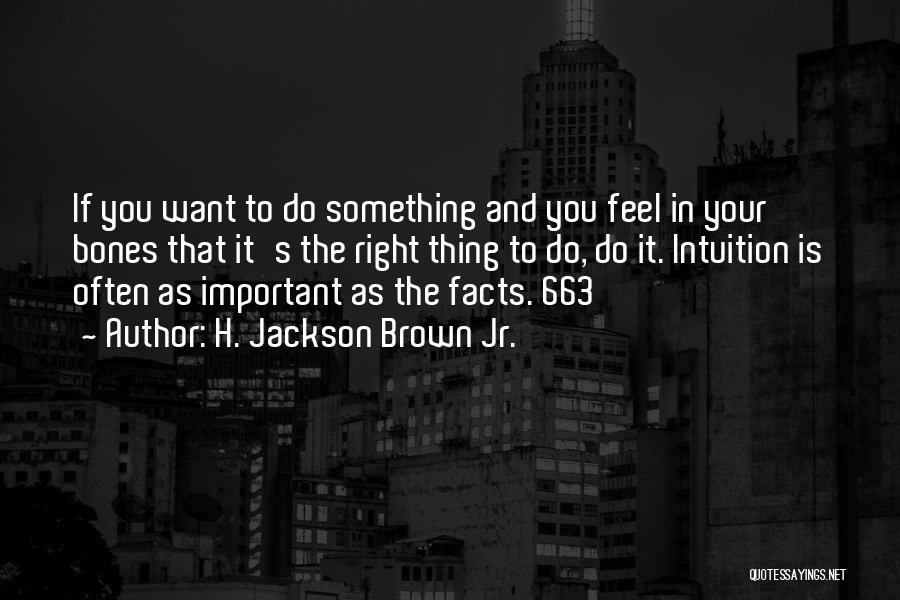 H. Jackson Brown Jr. Quotes: If You Want To Do Something And You Feel In Your Bones That It's The Right Thing To Do, Do