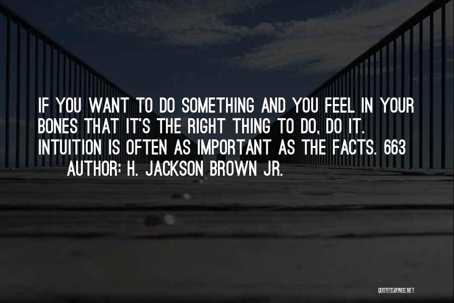 H. Jackson Brown Jr. Quotes: If You Want To Do Something And You Feel In Your Bones That It's The Right Thing To Do, Do