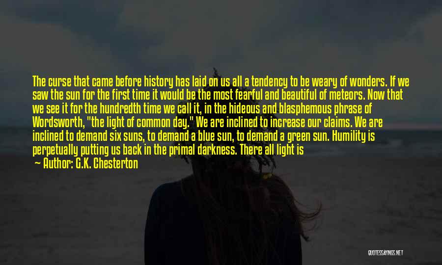 G.K. Chesterton Quotes: The Curse That Came Before History Has Laid On Us All A Tendency To Be Weary Of Wonders. If We
