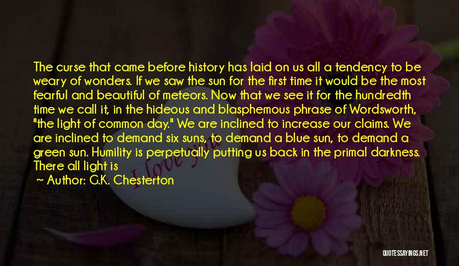 G.K. Chesterton Quotes: The Curse That Came Before History Has Laid On Us All A Tendency To Be Weary Of Wonders. If We