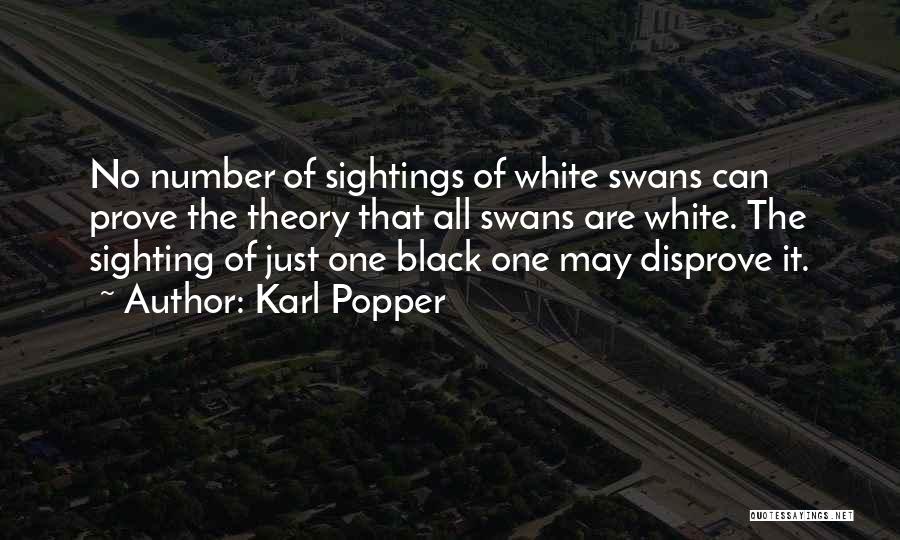 Karl Popper Quotes: No Number Of Sightings Of White Swans Can Prove The Theory That All Swans Are White. The Sighting Of Just