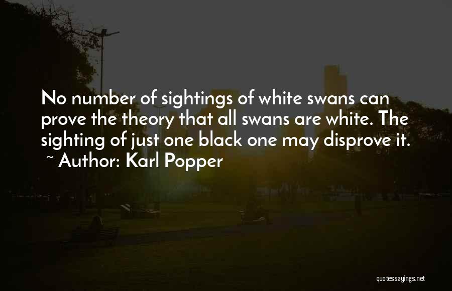 Karl Popper Quotes: No Number Of Sightings Of White Swans Can Prove The Theory That All Swans Are White. The Sighting Of Just