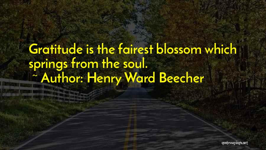 Henry Ward Beecher Quotes: Gratitude Is The Fairest Blossom Which Springs From The Soul.