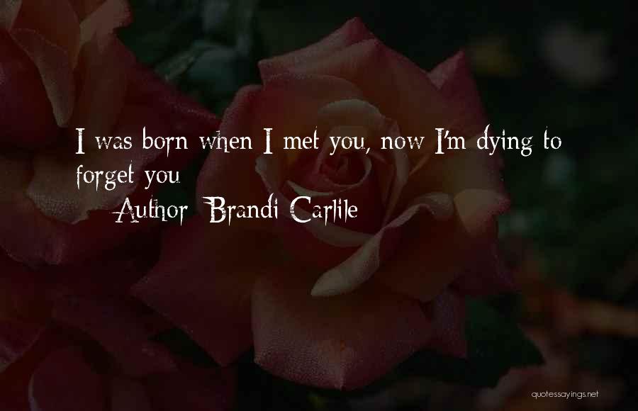 Brandi Carlile Quotes: I Was Born When I Met You, Now I'm Dying To Forget You