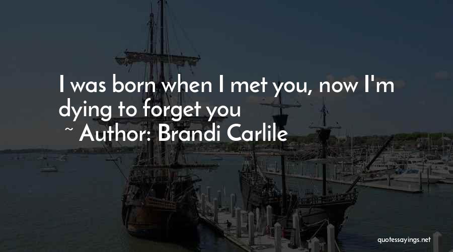 Brandi Carlile Quotes: I Was Born When I Met You, Now I'm Dying To Forget You