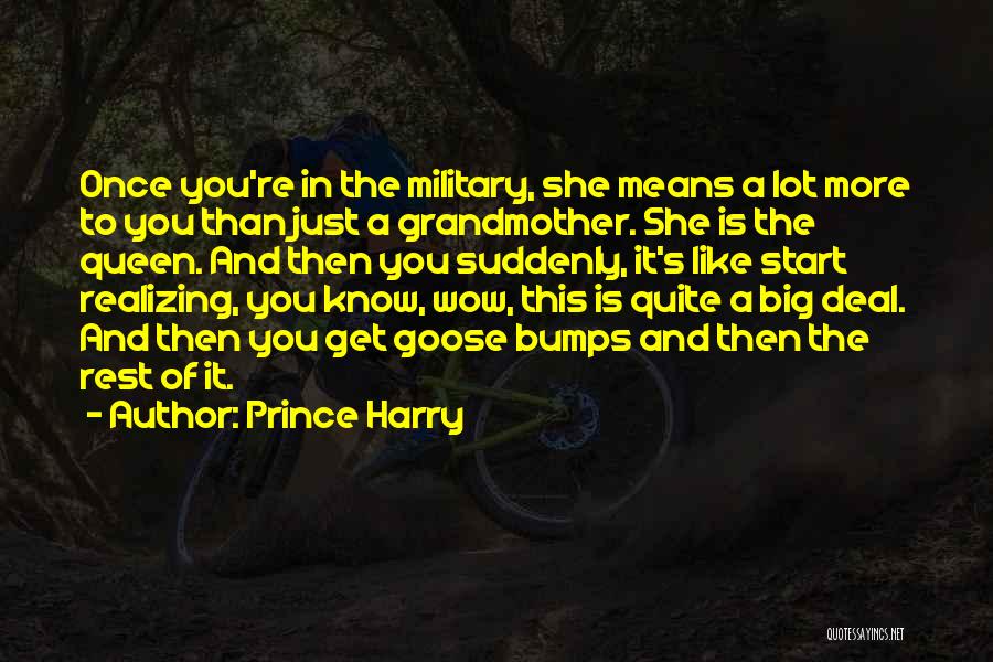 Prince Harry Quotes: Once You're In The Military, She Means A Lot More To You Than Just A Grandmother. She Is The Queen.