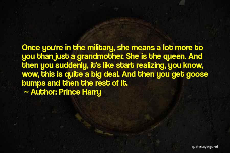 Prince Harry Quotes: Once You're In The Military, She Means A Lot More To You Than Just A Grandmother. She Is The Queen.