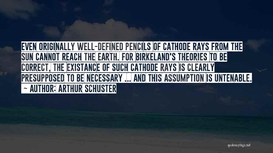 Arthur Schuster Quotes: Even Originally Well-defined Pencils Of Cathode Rays From The Sun Cannot Reach The Earth. For Birkeland's Theories To Be Correct,