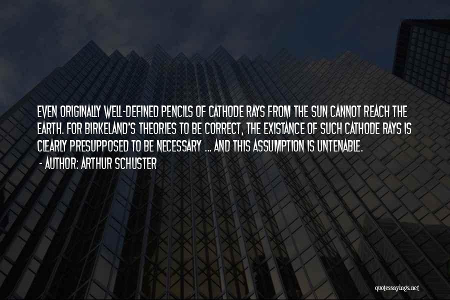 Arthur Schuster Quotes: Even Originally Well-defined Pencils Of Cathode Rays From The Sun Cannot Reach The Earth. For Birkeland's Theories To Be Correct,