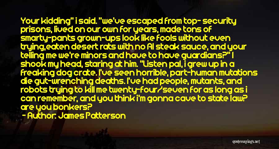 James Patterson Quotes: Your Kidding I Said. We've Escaped From Top- Security Prisons, Lived On Our Own For Years, Made Tons Of Smarty-pants