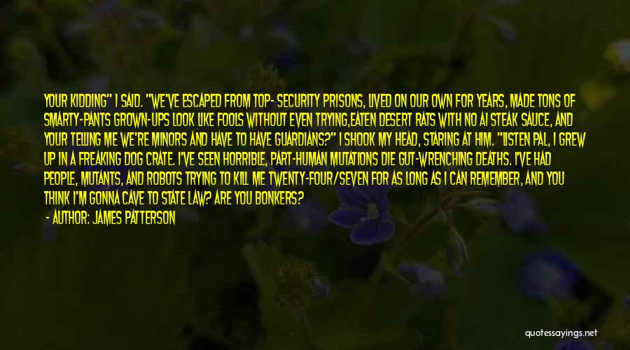 James Patterson Quotes: Your Kidding I Said. We've Escaped From Top- Security Prisons, Lived On Our Own For Years, Made Tons Of Smarty-pants