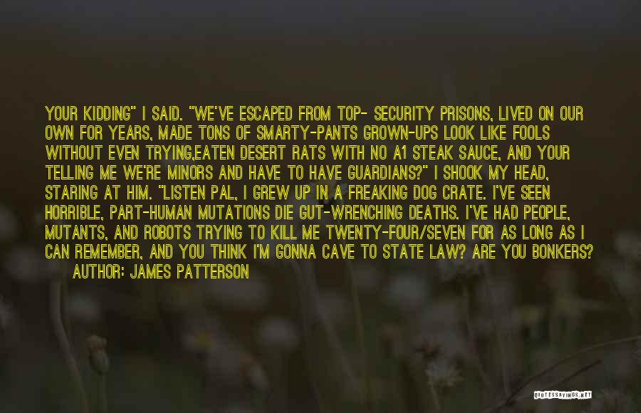 James Patterson Quotes: Your Kidding I Said. We've Escaped From Top- Security Prisons, Lived On Our Own For Years, Made Tons Of Smarty-pants