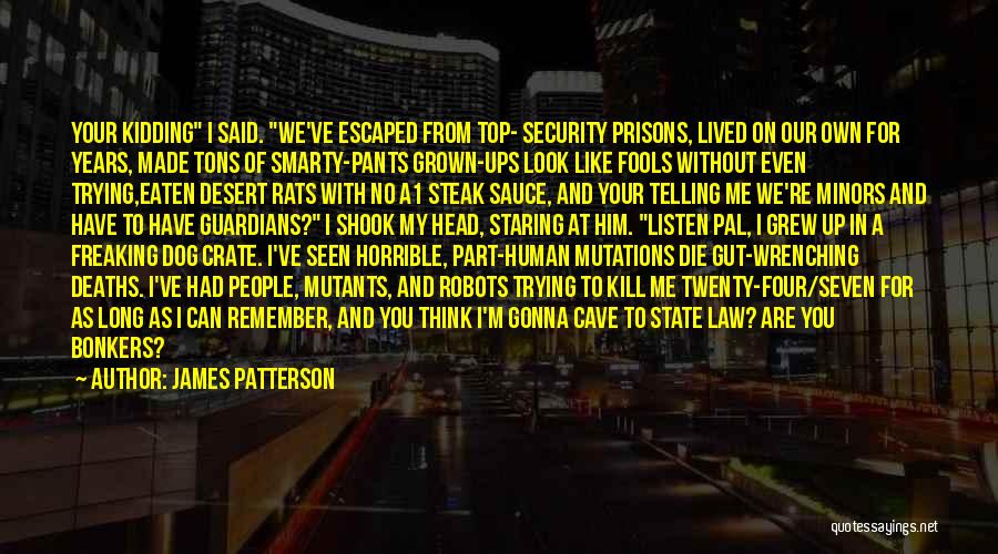 James Patterson Quotes: Your Kidding I Said. We've Escaped From Top- Security Prisons, Lived On Our Own For Years, Made Tons Of Smarty-pants