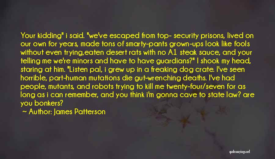 James Patterson Quotes: Your Kidding I Said. We've Escaped From Top- Security Prisons, Lived On Our Own For Years, Made Tons Of Smarty-pants