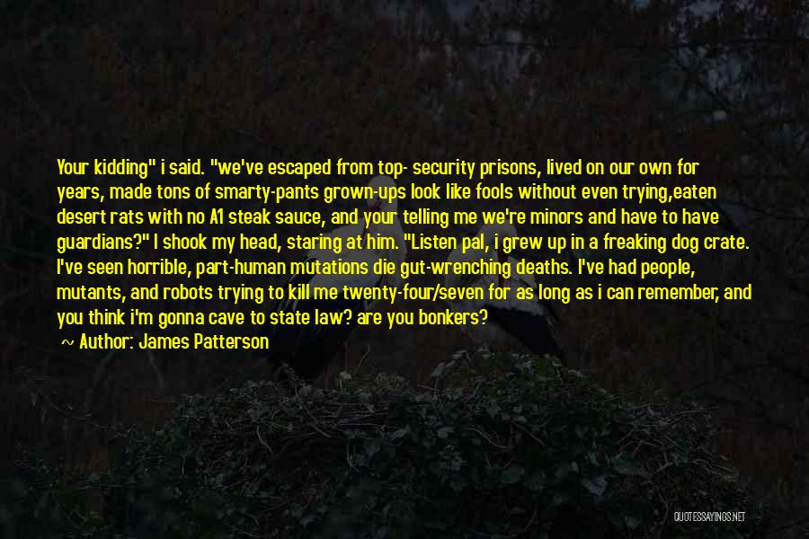 James Patterson Quotes: Your Kidding I Said. We've Escaped From Top- Security Prisons, Lived On Our Own For Years, Made Tons Of Smarty-pants