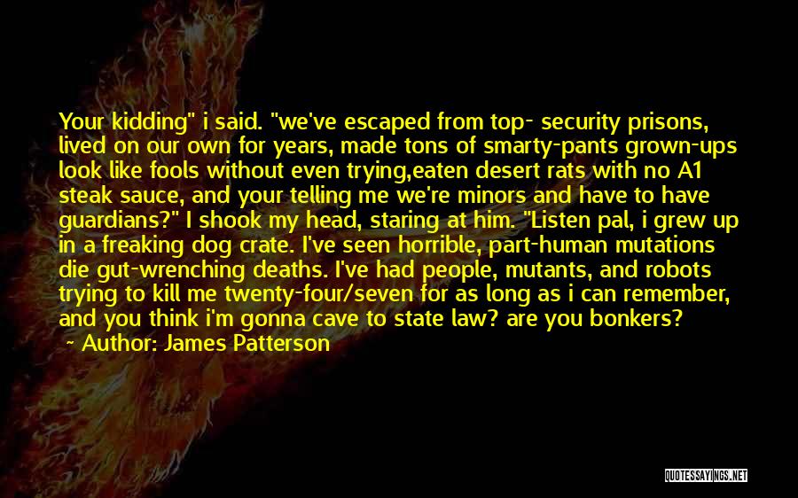 James Patterson Quotes: Your Kidding I Said. We've Escaped From Top- Security Prisons, Lived On Our Own For Years, Made Tons Of Smarty-pants