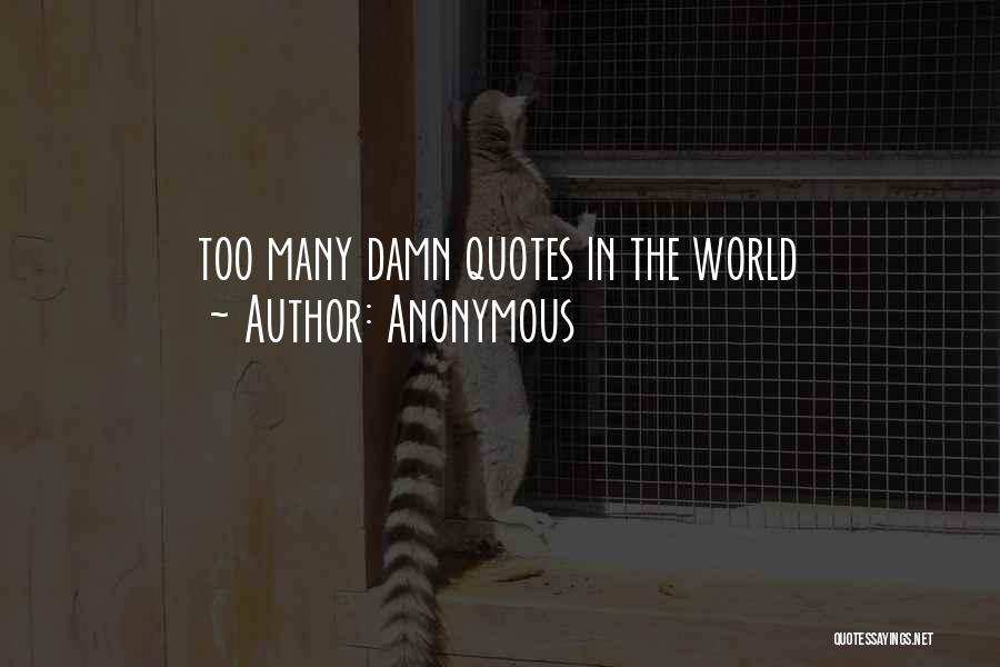 Anonymous Quotes: Too Many Damn Quotes In The World