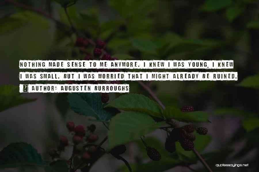 Augusten Burroughs Quotes: Nothing Made Sense To Me Anymore. I Knew I Was Young, I Knew I Was Small. But I Was Worried