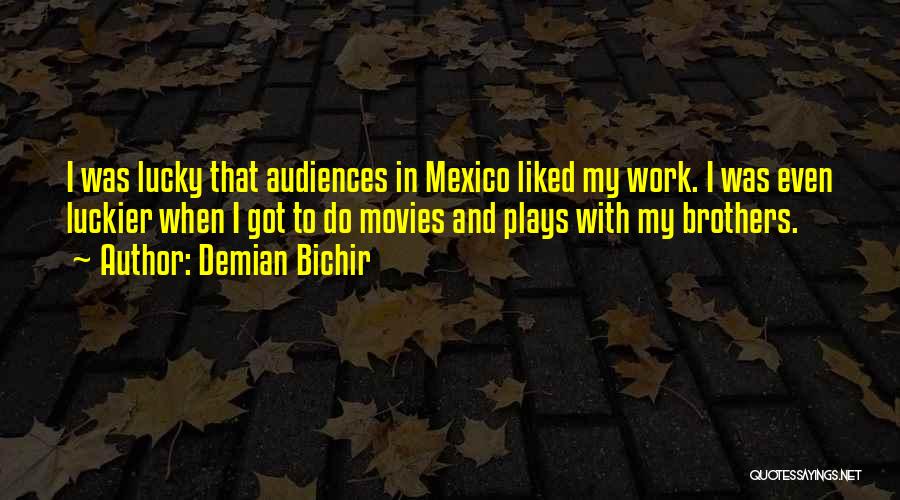 Demian Bichir Quotes: I Was Lucky That Audiences In Mexico Liked My Work. I Was Even Luckier When I Got To Do Movies