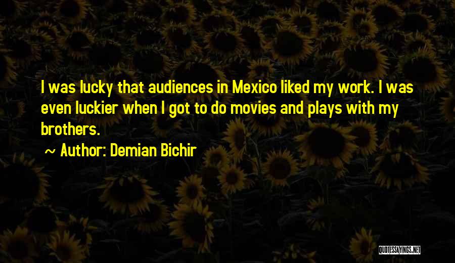 Demian Bichir Quotes: I Was Lucky That Audiences In Mexico Liked My Work. I Was Even Luckier When I Got To Do Movies