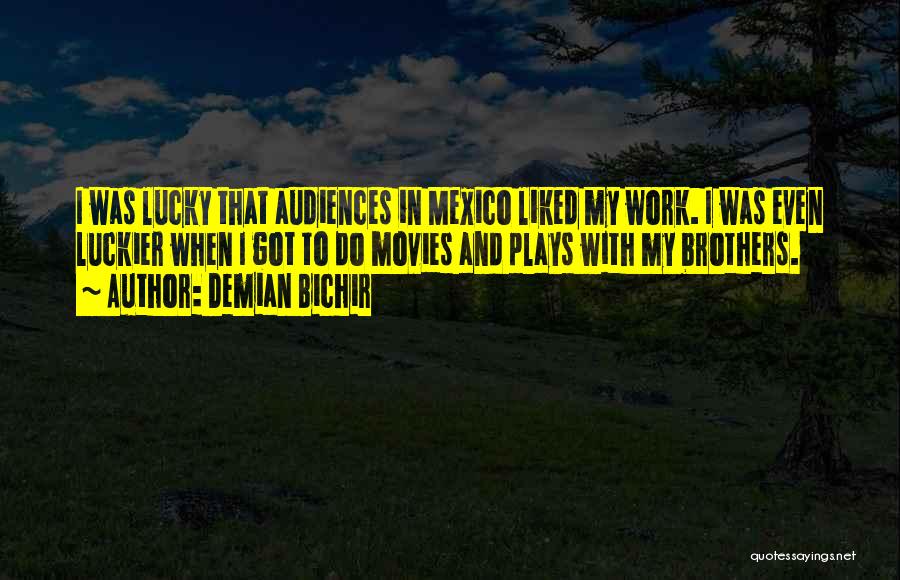 Demian Bichir Quotes: I Was Lucky That Audiences In Mexico Liked My Work. I Was Even Luckier When I Got To Do Movies