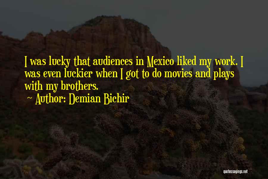 Demian Bichir Quotes: I Was Lucky That Audiences In Mexico Liked My Work. I Was Even Luckier When I Got To Do Movies
