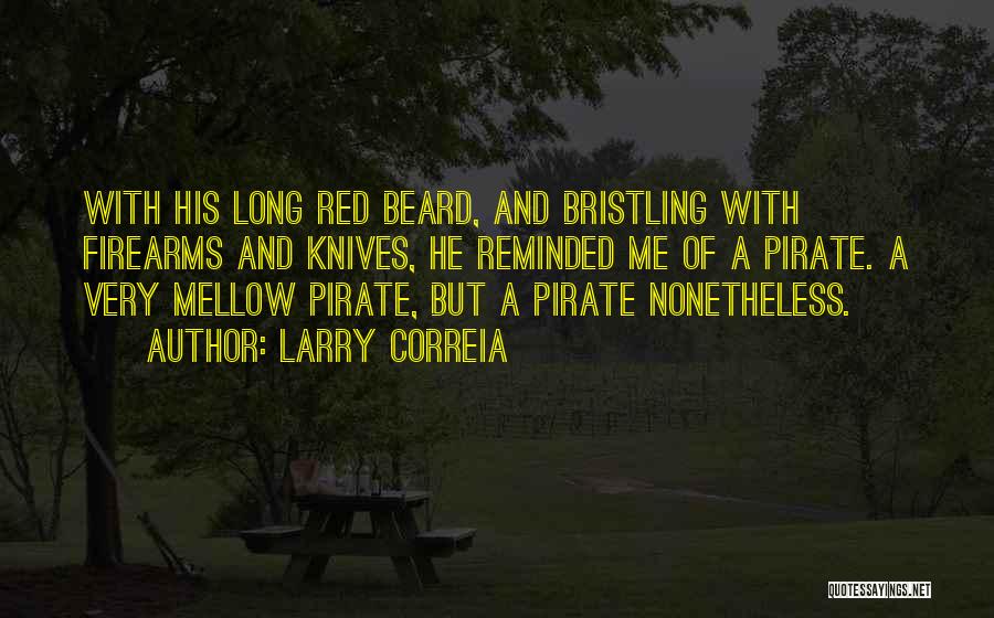 Larry Correia Quotes: With His Long Red Beard, And Bristling With Firearms And Knives, He Reminded Me Of A Pirate. A Very Mellow