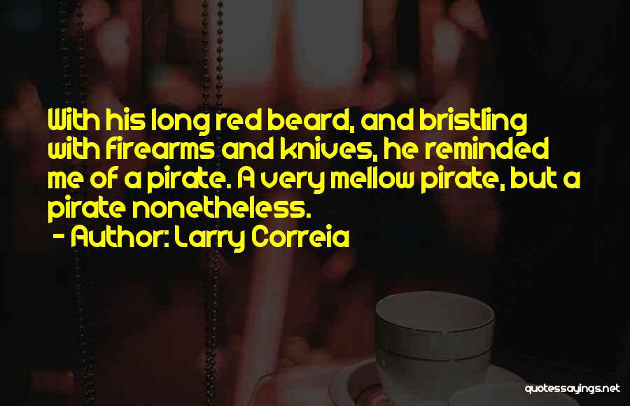 Larry Correia Quotes: With His Long Red Beard, And Bristling With Firearms And Knives, He Reminded Me Of A Pirate. A Very Mellow