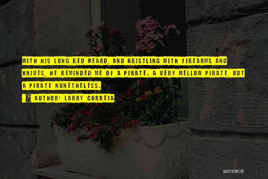 Larry Correia Quotes: With His Long Red Beard, And Bristling With Firearms And Knives, He Reminded Me Of A Pirate. A Very Mellow