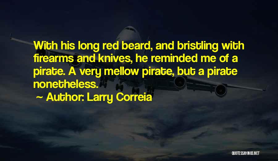 Larry Correia Quotes: With His Long Red Beard, And Bristling With Firearms And Knives, He Reminded Me Of A Pirate. A Very Mellow