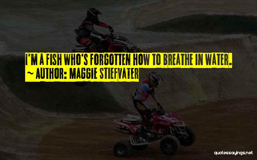Maggie Stiefvater Quotes: I'm A Fish Who's Forgotten How To Breathe In Water.