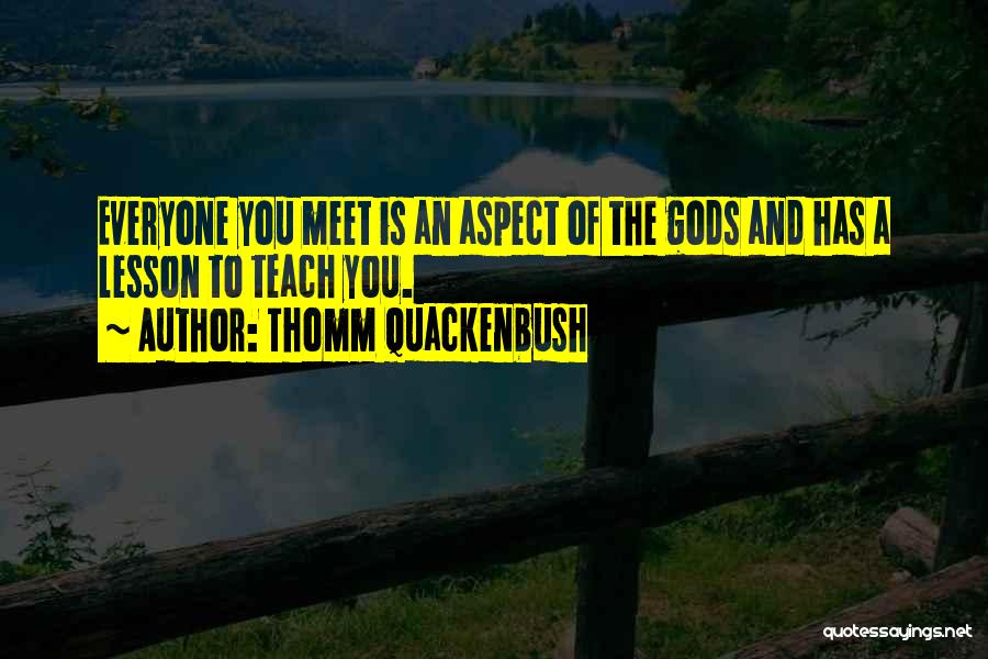 Thomm Quackenbush Quotes: Everyone You Meet Is An Aspect Of The Gods And Has A Lesson To Teach You.