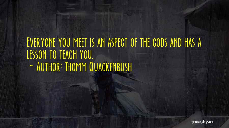 Thomm Quackenbush Quotes: Everyone You Meet Is An Aspect Of The Gods And Has A Lesson To Teach You.
