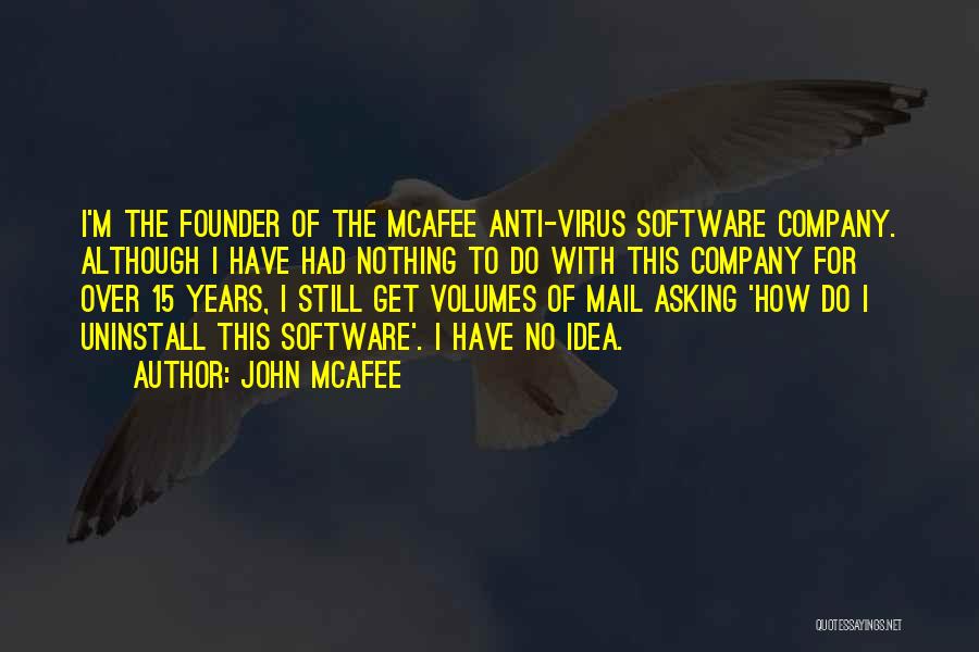 John McAfee Quotes: I'm The Founder Of The Mcafee Anti-virus Software Company. Although I Have Had Nothing To Do With This Company For